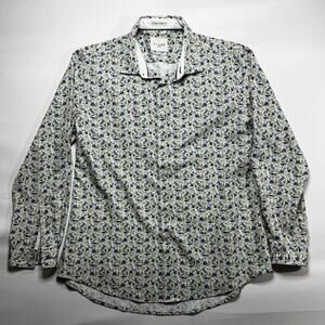 C-Lab NYC Men's Long Sleeve 4-Way Stretch Slim Fit Floral Dress Shirt - Size XL